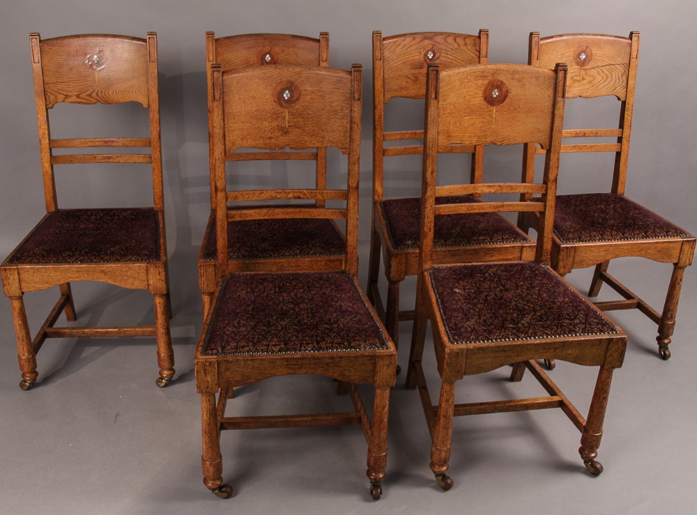 Set of 6 Arts and Crafts Dining Chairs