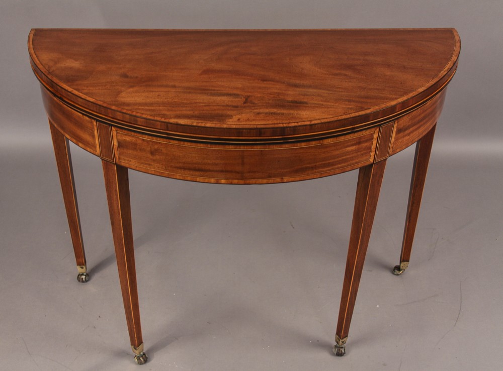Georgian Demi Lune Card Table Mahogany