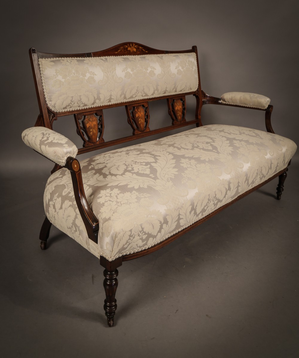 Late Victorian Inlaid Settee