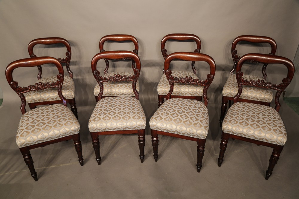 Set of 8 Early Victorian Mahogany Dining Chairs