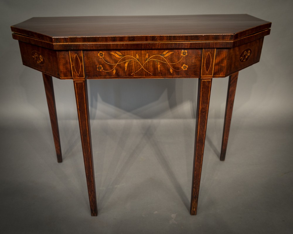 Georgian Mahogany Tea Table Inlaid