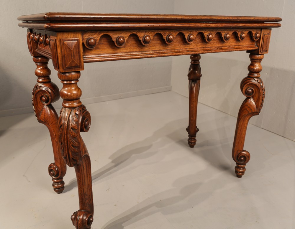 Superb Victorian Games Table Pollard Oak