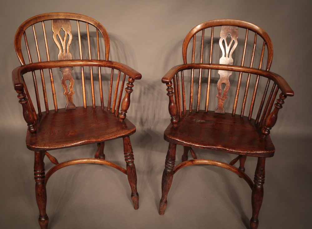 Pair of Ash and Elm Low Windsors Rockley Maker