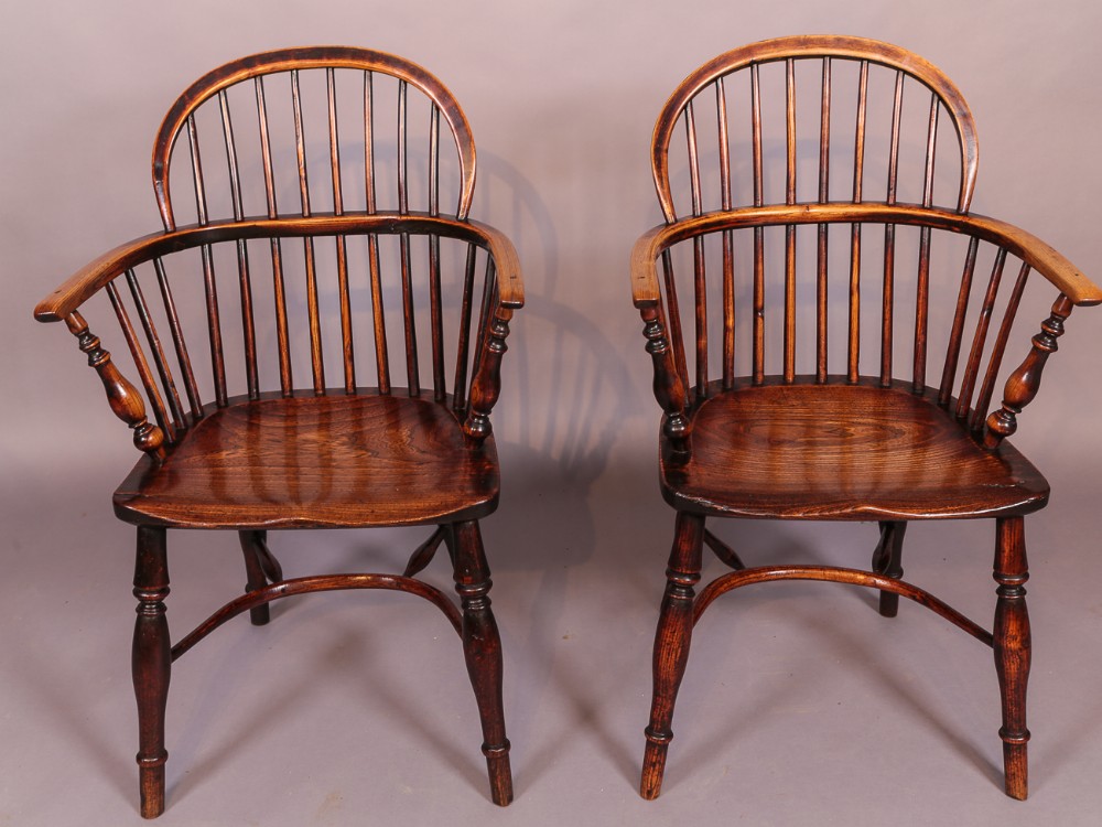 Matching Pair of Nottinghamshire Windsor Chairs