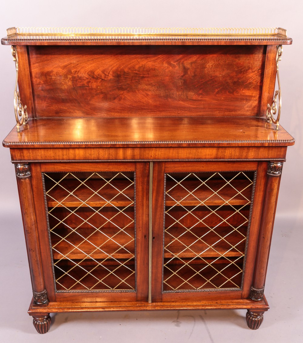 Regency Mahogany Chiffonier Brass Grills Etc