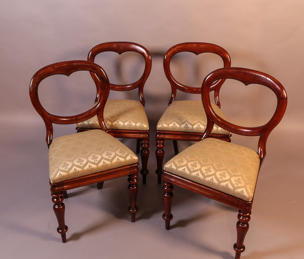 Set of 4 Victorian Balloon Back Dining Chairs