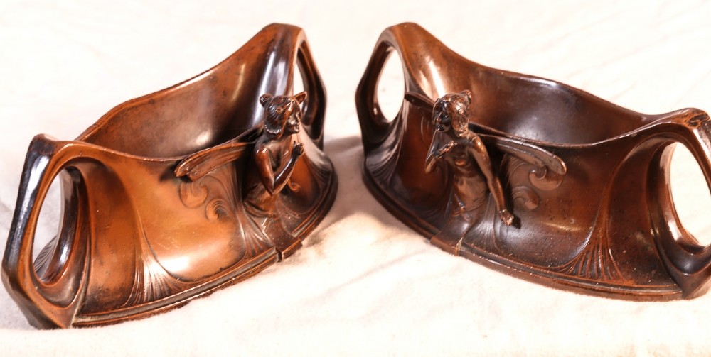 Art nouveau Bronze Pair