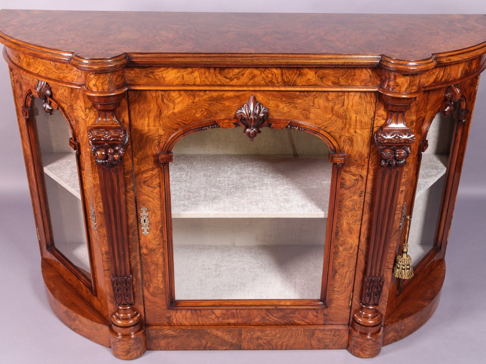 Victorian Burr Walnut Credenza