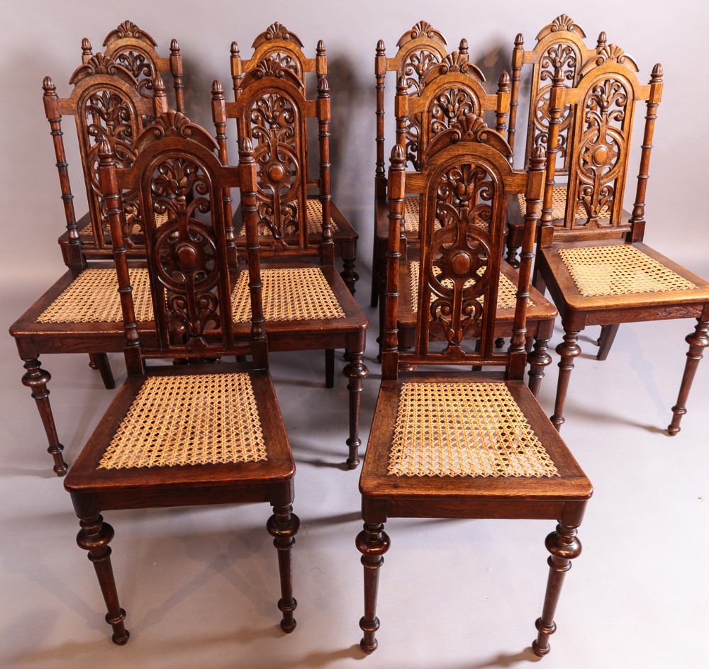 Rare Set of 10 late 19th century Dining Chairs