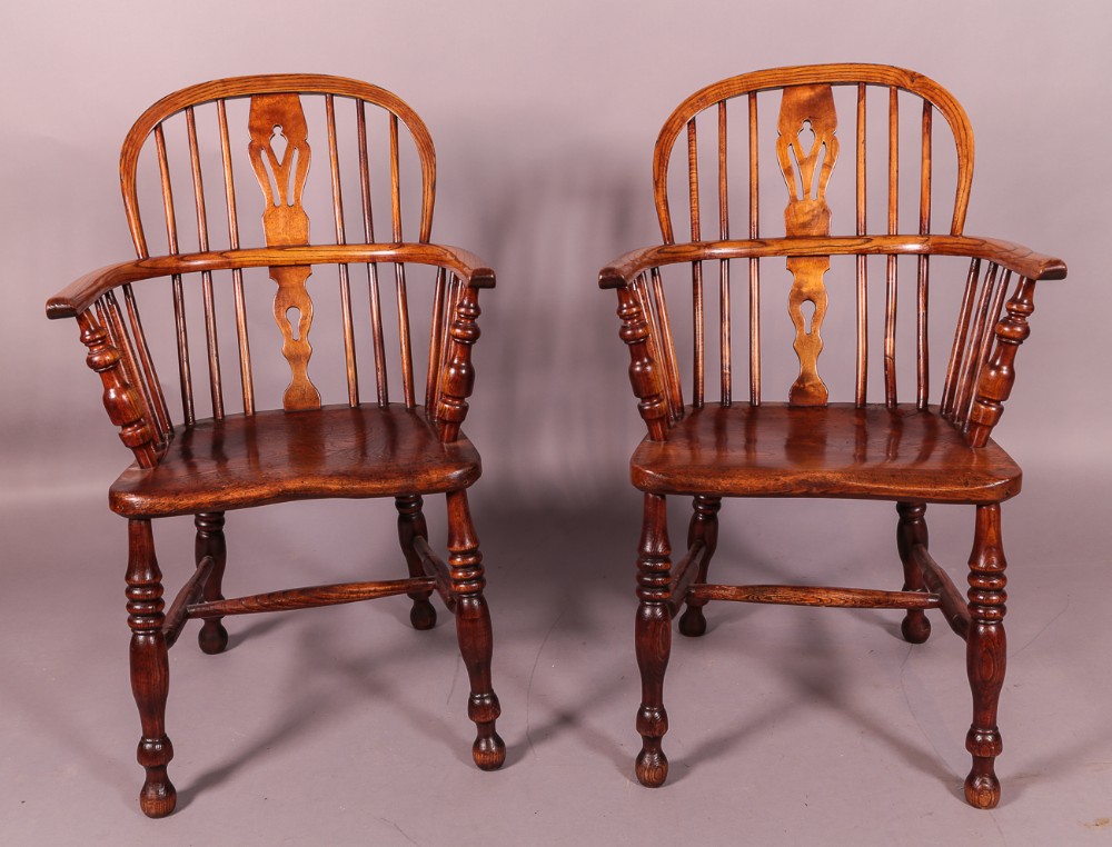 A Pair of Low Back Windsor Chairs