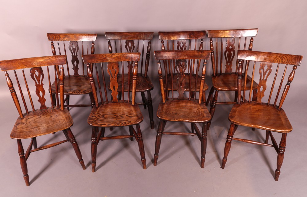 Near Matching Set of 8 Kitchen Chairs