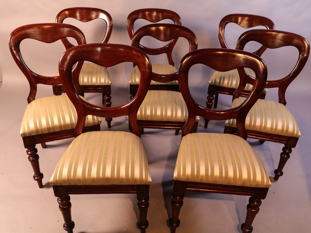 A Set of 8 Victorian Mahogany Dining Chairs