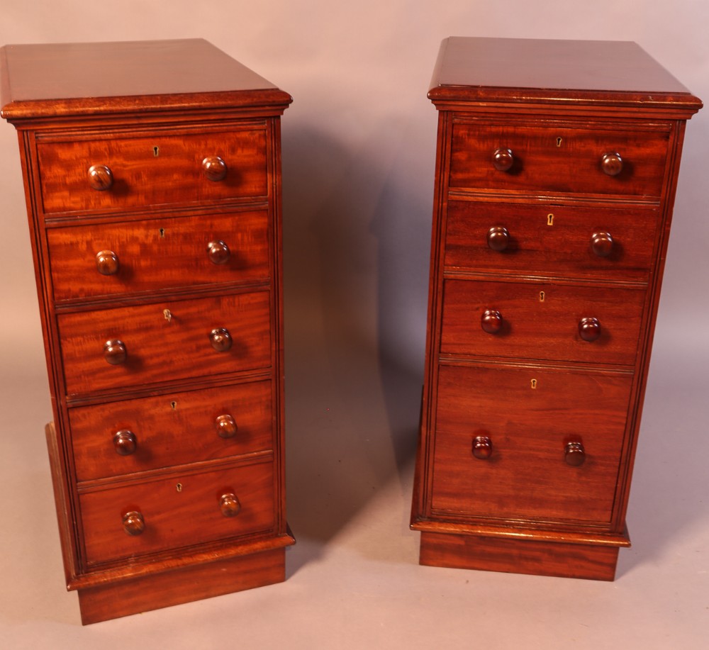 A Pair of Bedside Chests Mahogany