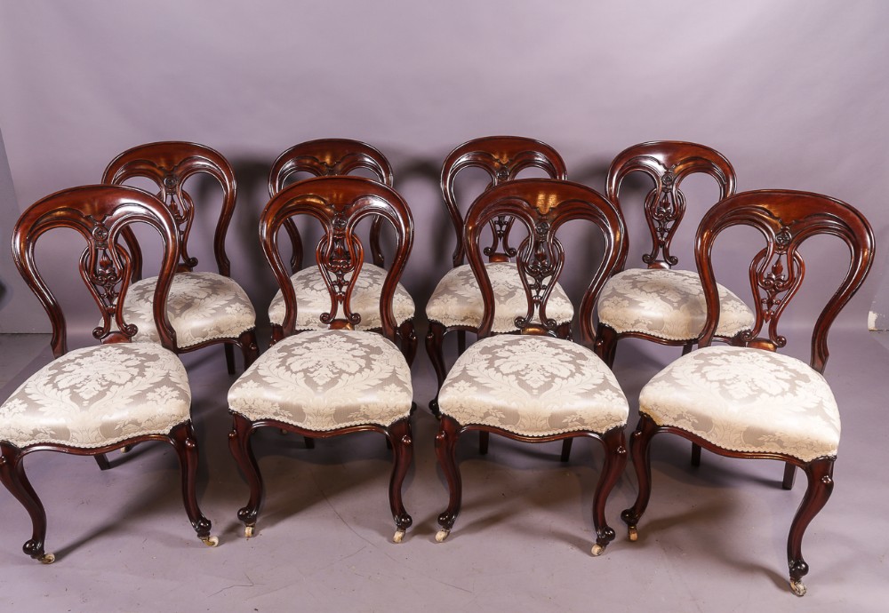 A Good Set of 8 Victorian Mahogany Dining Chairs Superb condition