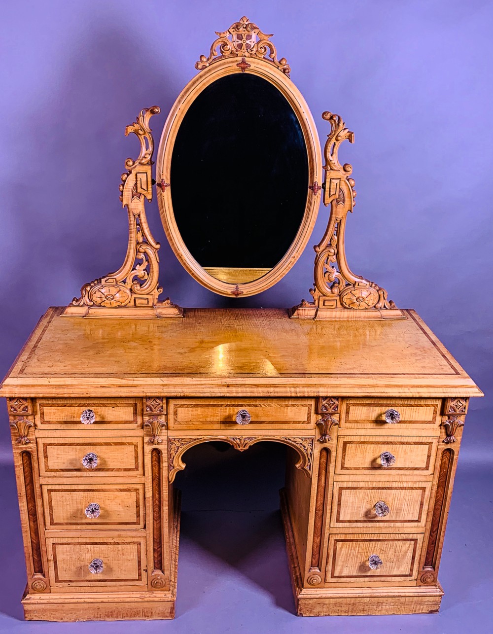 Victorian Kneehole Dressing Table Rare