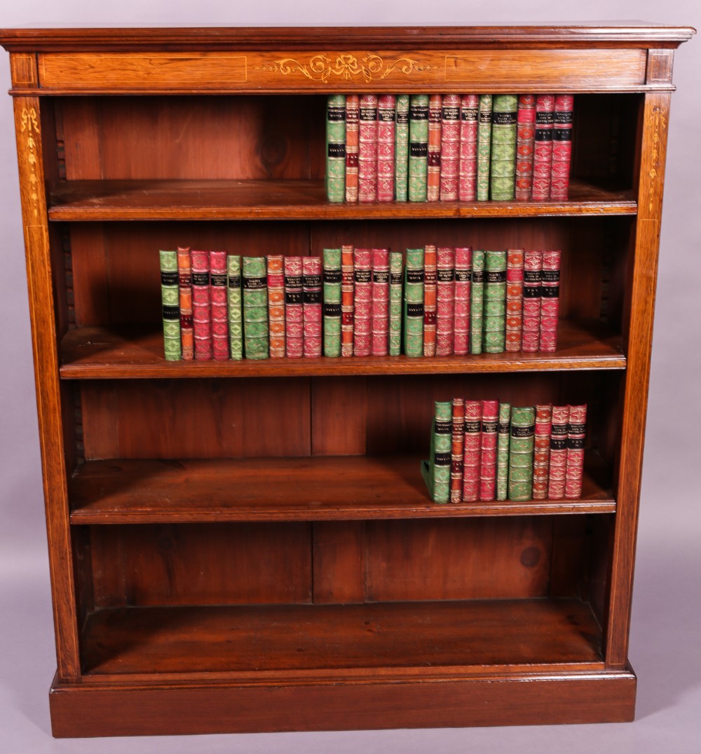 Victorian Open Bookcase with Inlay