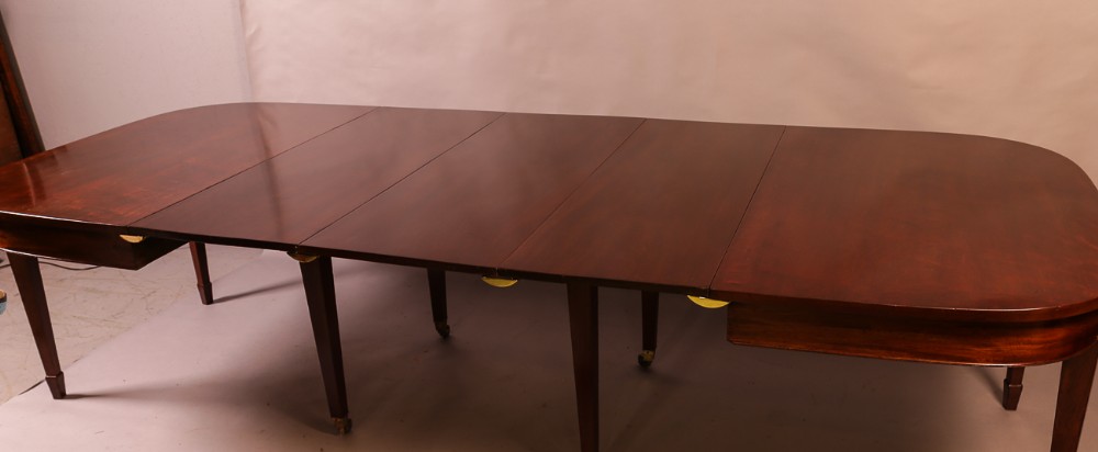Georgian D End Extending Dining Table 3 leaves seat 12