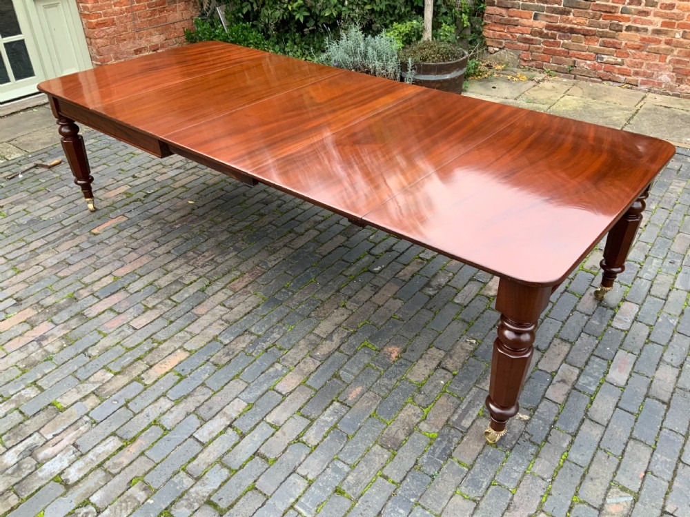 Victorian 3 leaf extending dining table seat 12