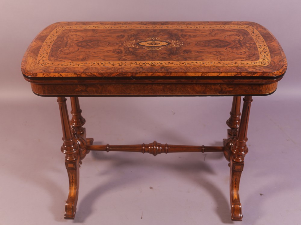 A good Victorian Games Table Burr Walnut