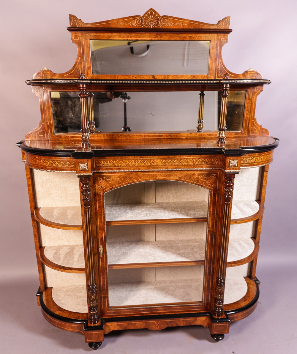 Supeb Victorian Burr Walnut Credenza