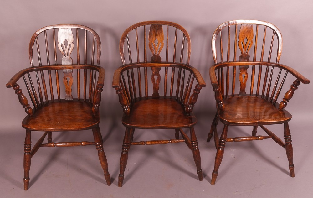 Set of 3 Low Back Windsor Chairs