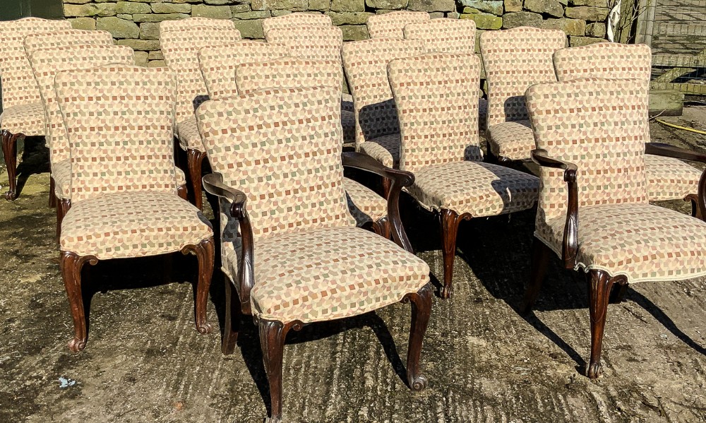 A Rare Set of 18 Georgian Mahogany Dining Chairs