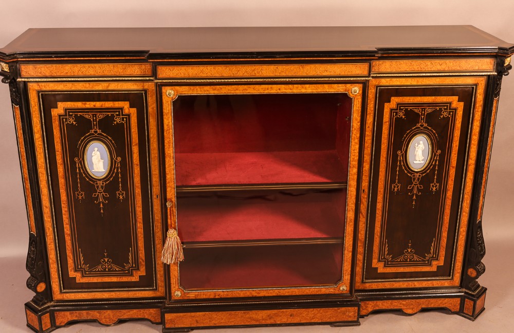 A Victorian 3 Door Credenza Wedgewood Plaque