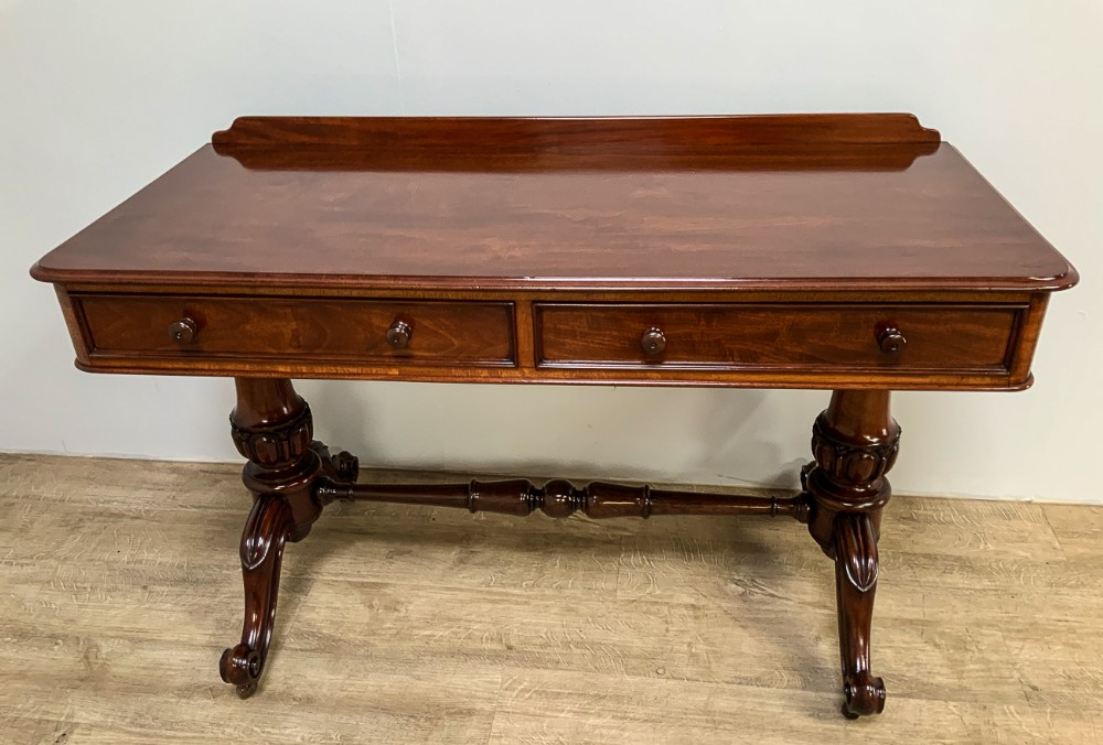 Victorian Library Table mahogany 2 drawers