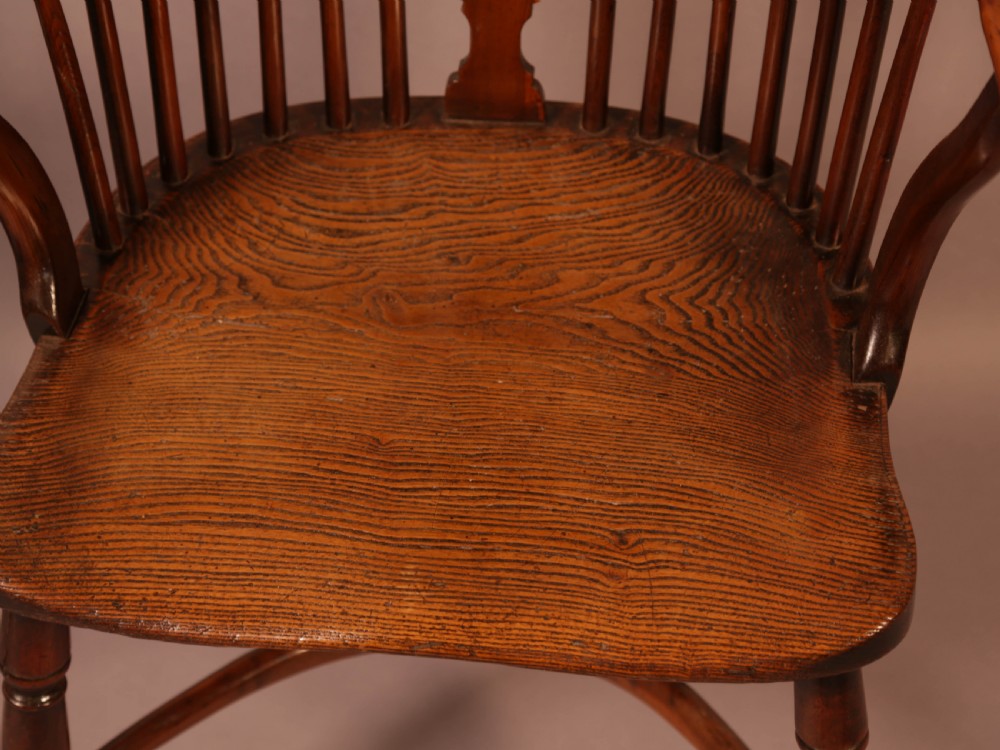 A Rare set of 4 Yew Wood Windsor Chairs Wheatland Retford View XII