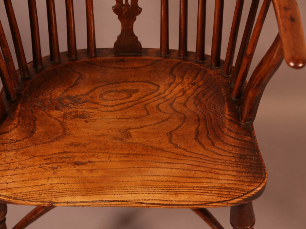 A Rare set of 4 Yew Wood Windsor Chairs Wheatland Retford View XIII