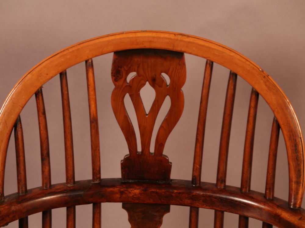 A Rare set of 4 Yew Wood Windsor Chairs Wheatland Retford View XV