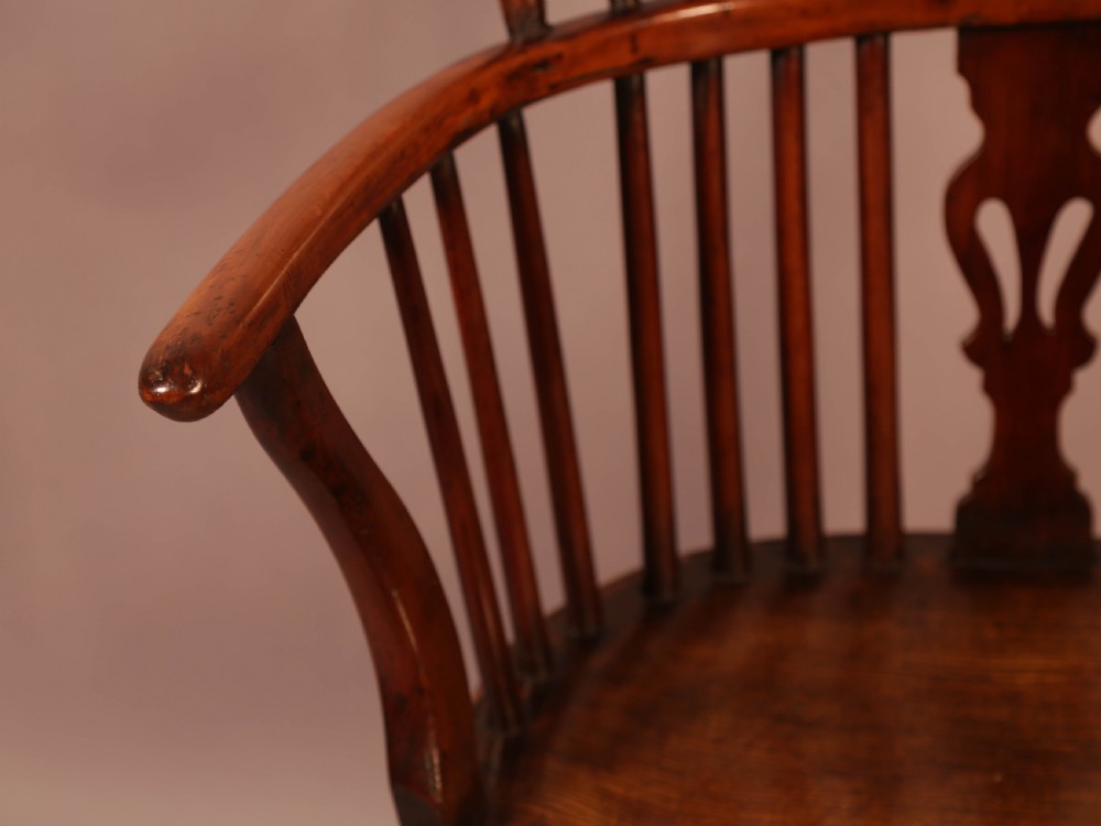 A Rare set of 4 Yew Wood Windsor Chairs Wheatland Retford View XXIV