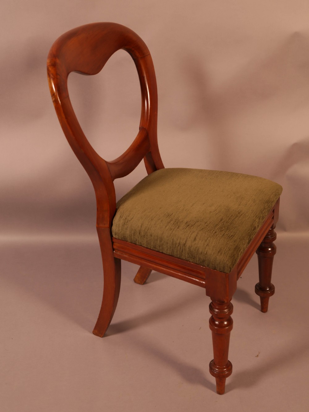 A Set of 10 Victorian Mahogany Balloon Back dining Chairs View VII