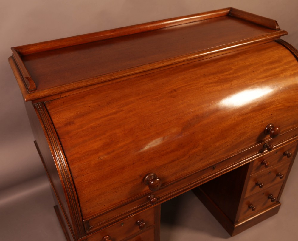 A Victorian Cylinder desk in Mahogany View IX
