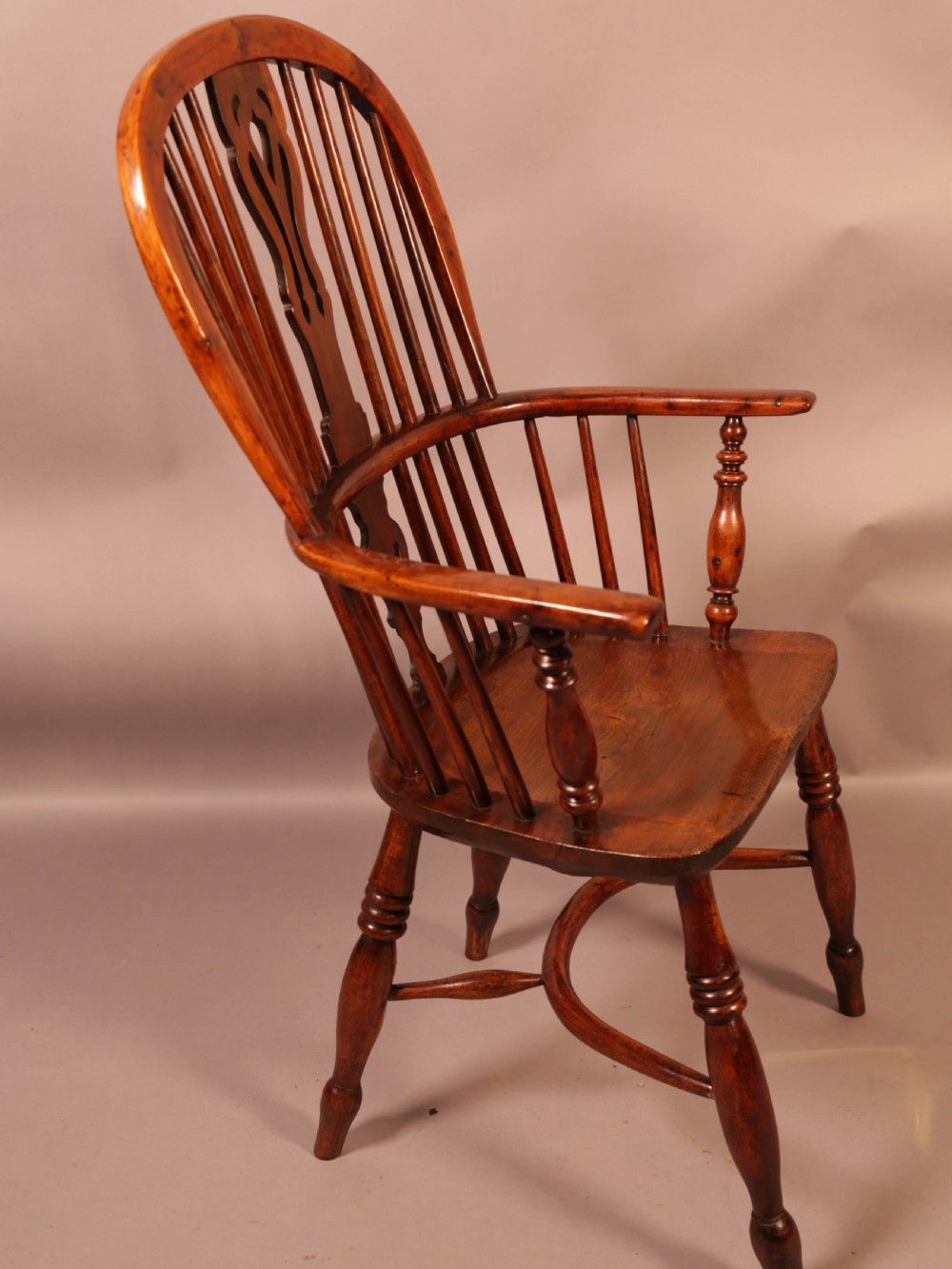 A Good Yew Wood High Back Windsor Chair Rockley Maker View II