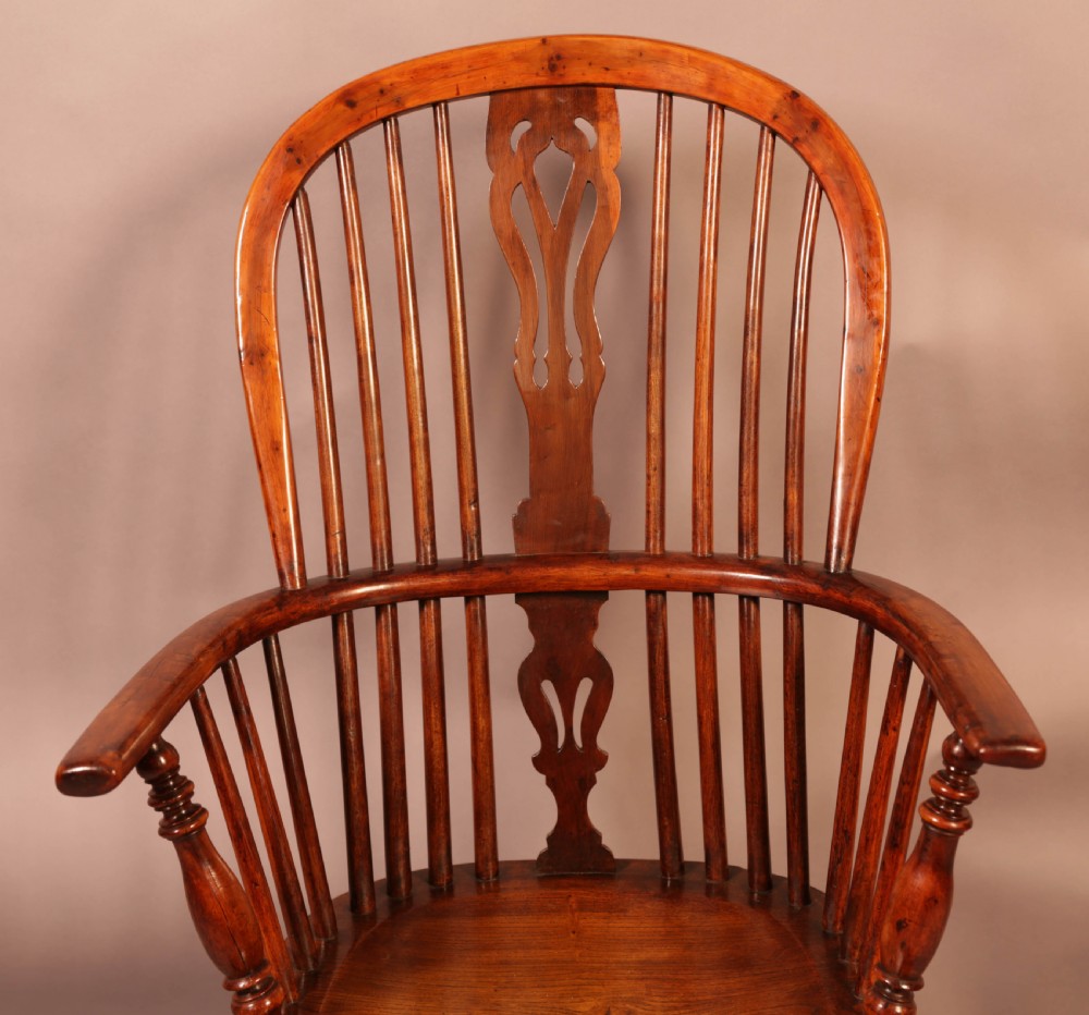 A Good Yew Wood High Back Windsor Chair Rockley Maker View IV