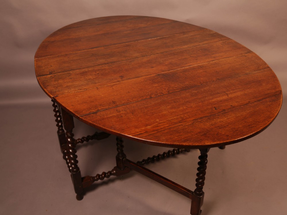 17th century Oak Gate Leg Dining Table seats 6 View III