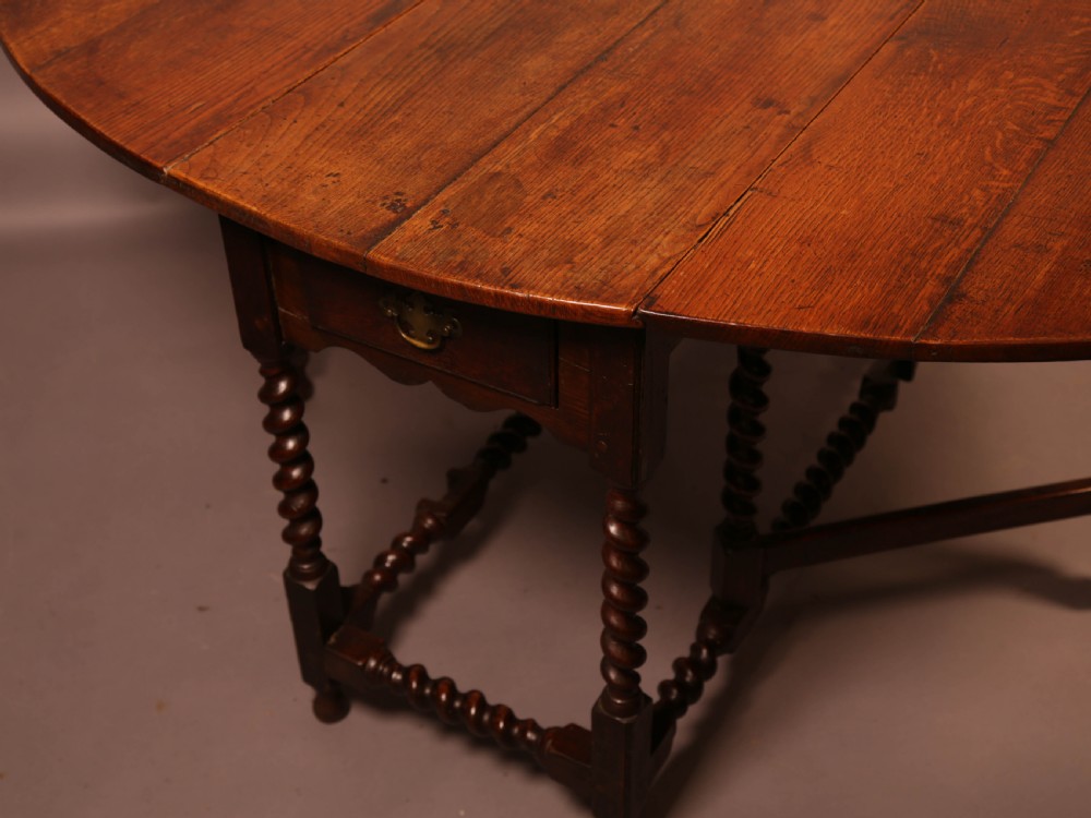 17th century Oak Gate Leg Dining Table seats 6 View IV