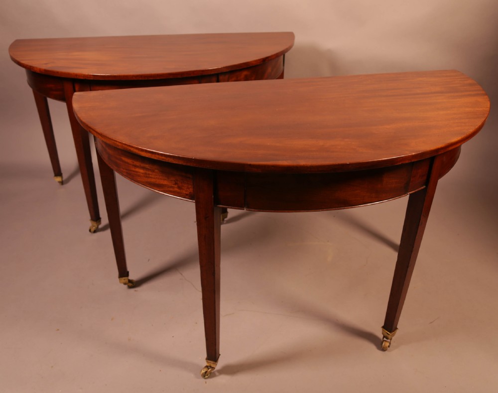 A pair of 18th century Demi Lune hall tables View IV