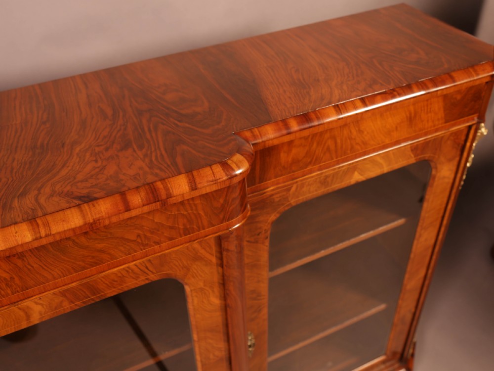 A Good Victorian Credenza in Burr Walnut View XII