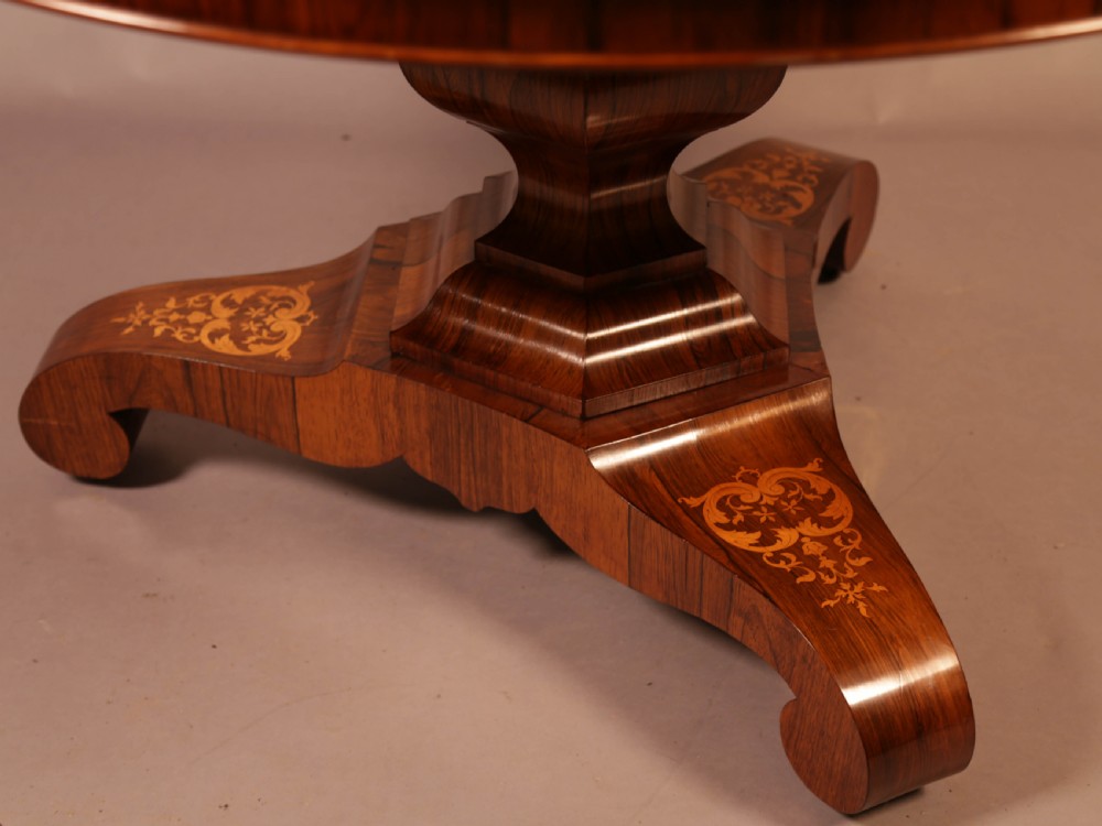 Stunning Quality Victorian Centre Table in Rosewood and Satinwood View VII