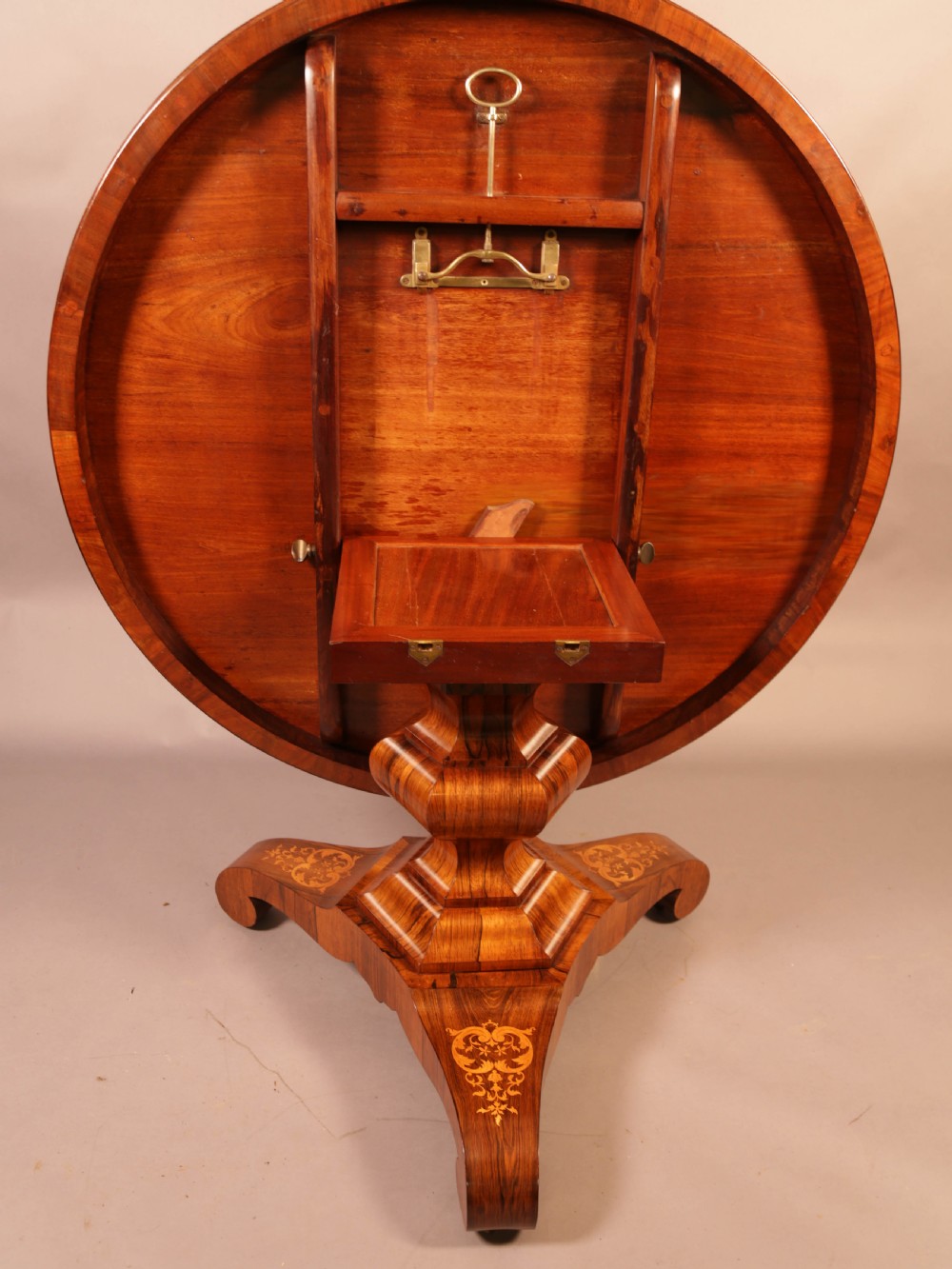 Stunning Quality Victorian Centre Table in Rosewood and Satinwood View XI