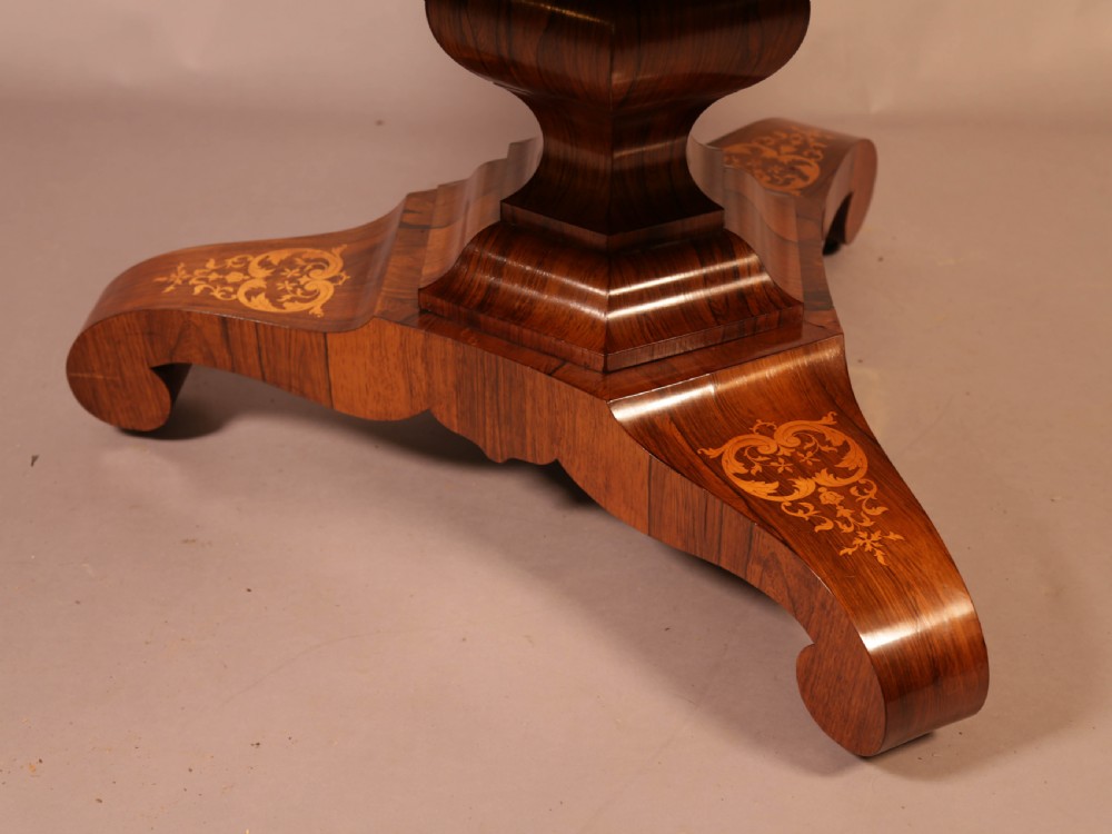 Stunning Quality Victorian Centre Table in Rosewood and Satinwood View XIII