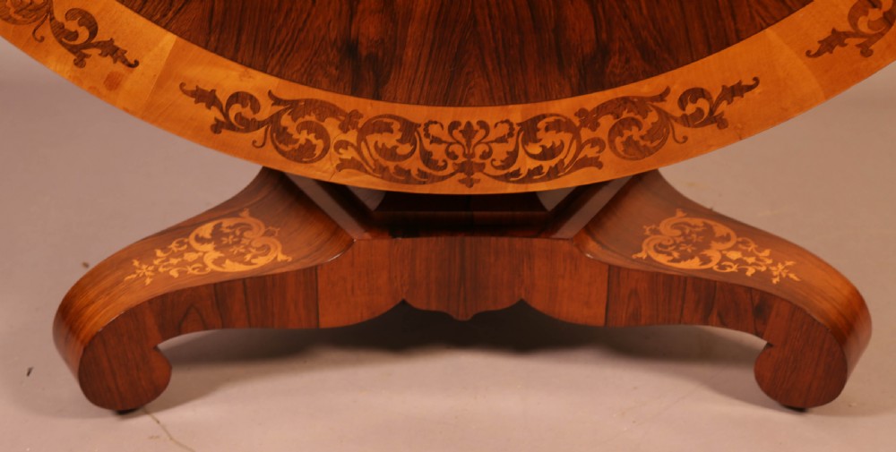 Stunning Quality Victorian Centre Table in Rosewood and Satinwood View XIV