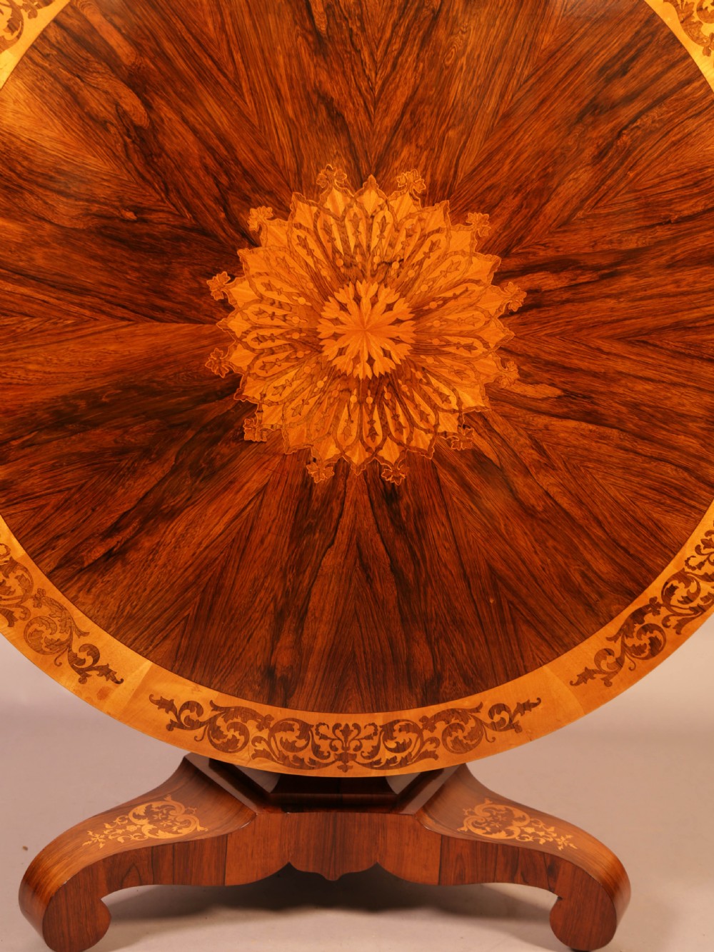 Stunning Quality Victorian Centre Table in Rosewood and Satinwood View XV
