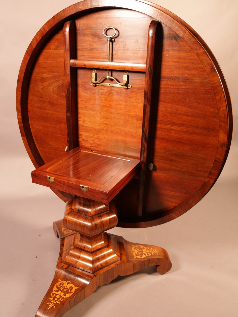Stunning Quality Victorian Centre Table in Rosewood and Satinwood View XVII