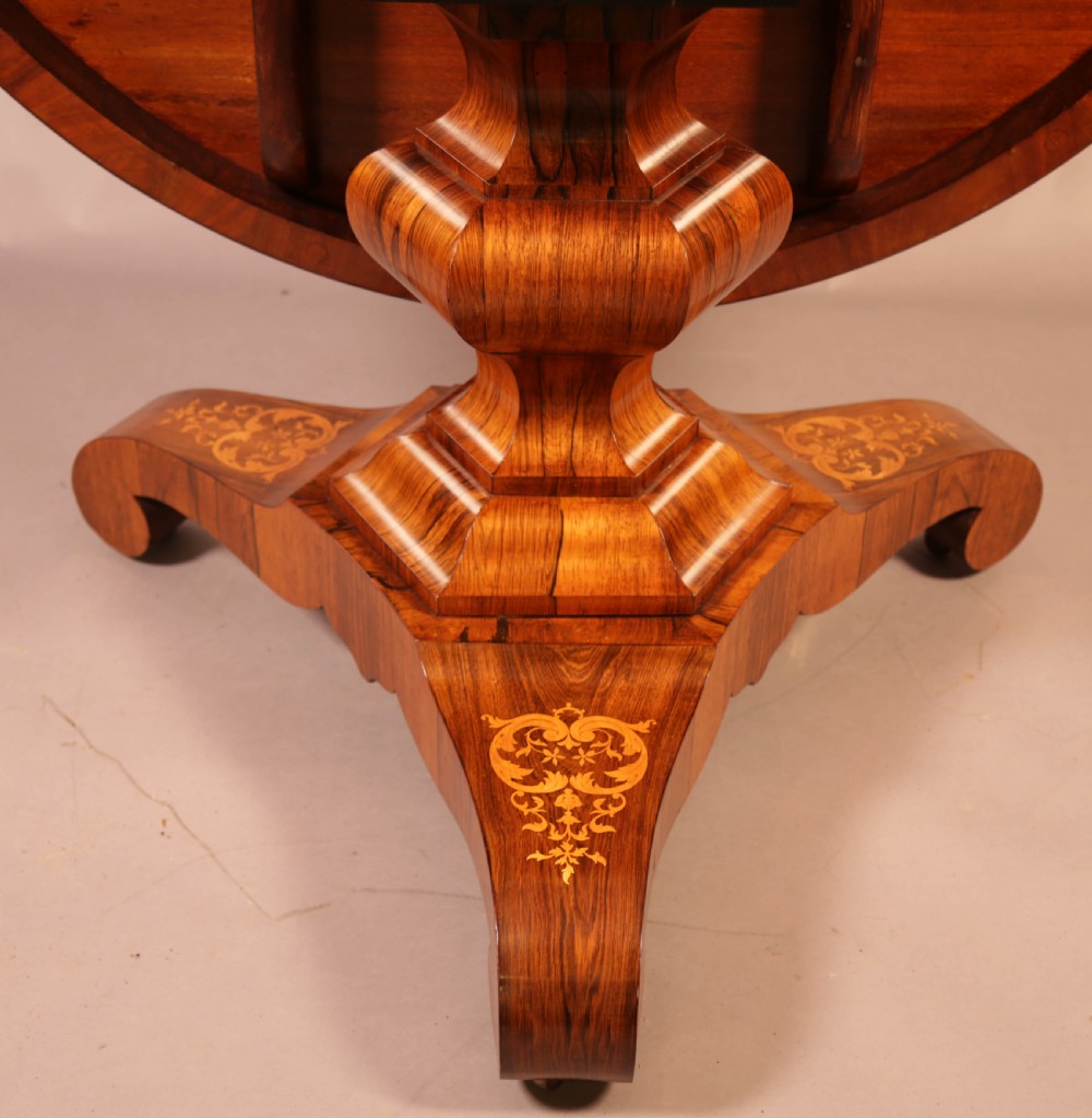 Stunning Quality Victorian Centre Table in Rosewood and Satinwood View XVIII