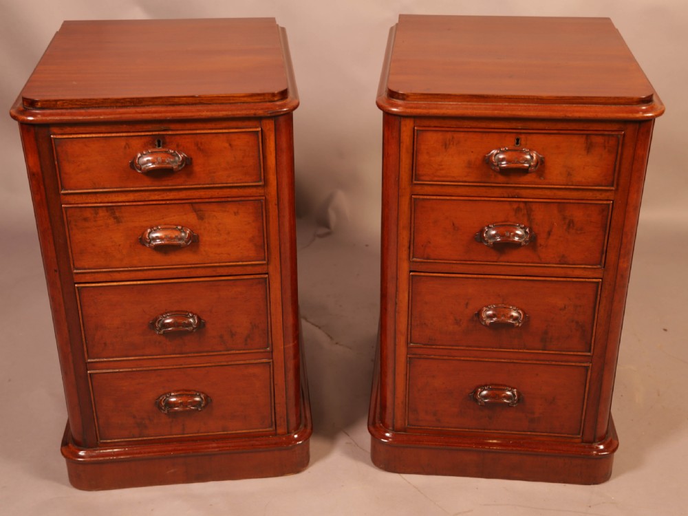 A Pair of Mahogany Bedside Chests Victorian