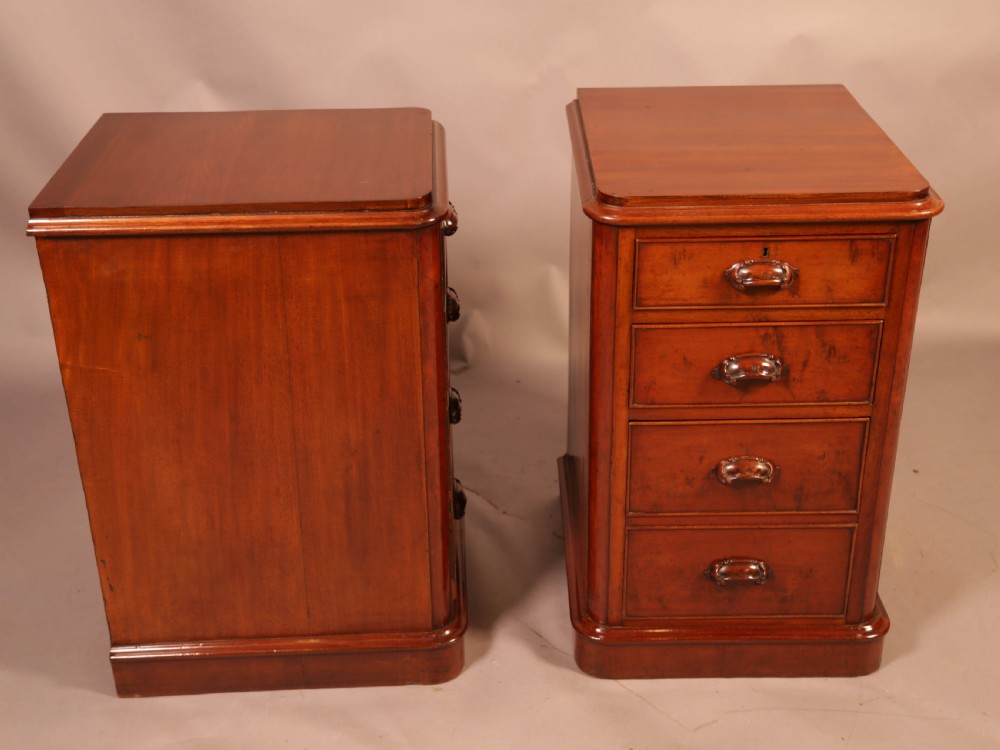 A Pair of Mahogany Bedside Chests Victorian View IV