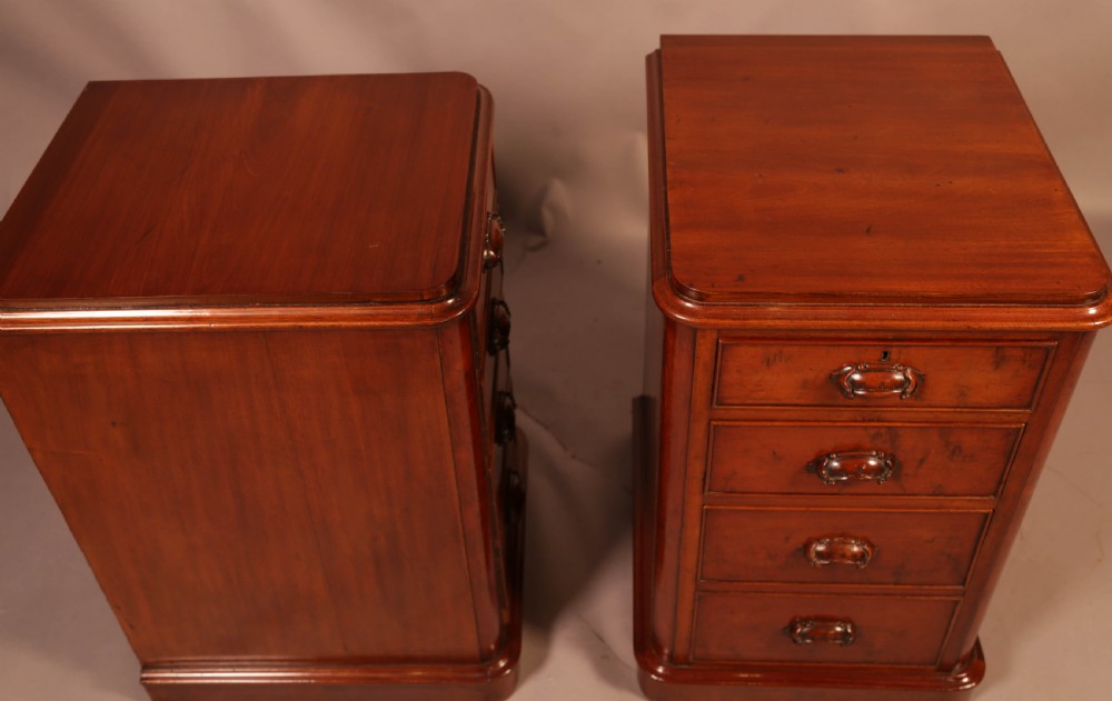 A Pair of Mahogany Bedside Chests Victorian View V